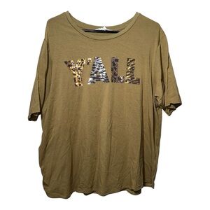 EUC KISS & FLY “Y’all”‎ Sequined tee - 2X